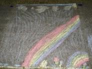 sidewalk chalk art rainbow
