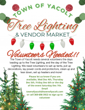 Tree Lighting Volunteers Needed Flyer