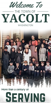 Town of Yacolt Historical Photo School Teacher and Kids