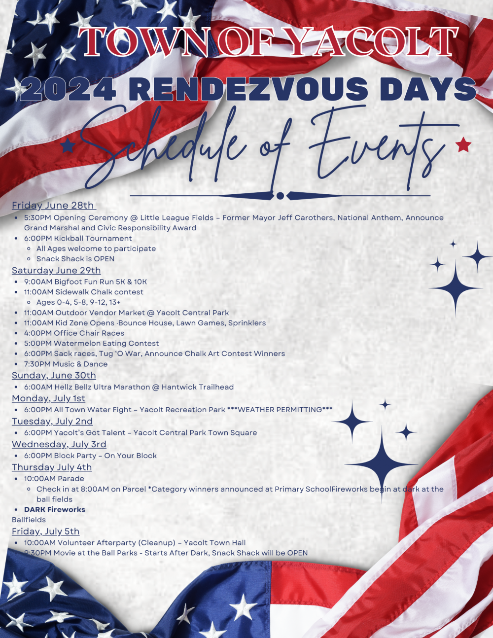 2024 Yacolt Rendezvous Days Town of Yacolt Washington